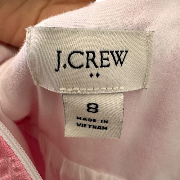 J. Crew Gingham Seersucker Tie Back Midi Dress Pink White Size 8 - Picture 6 of 13